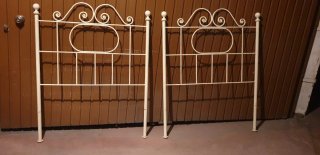 2 Cabeceros Forja Blancos Hueso 90cm