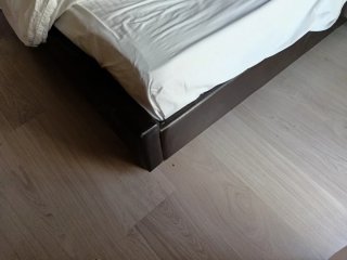 Cama doble cuero marrón