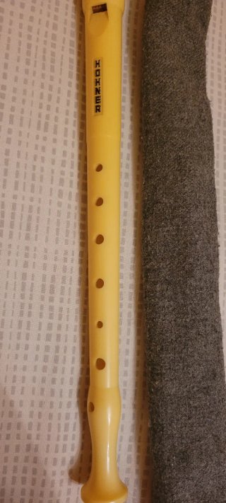 Flauta dulce Hohner amarilla+ claves musica