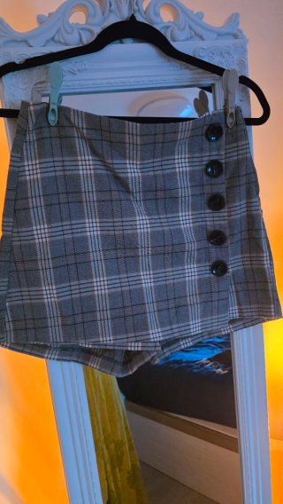 Falda pantalón cuadros gris