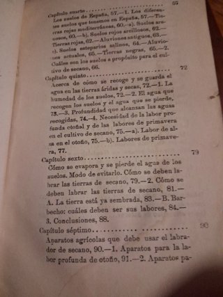 Libro antiguo, CULTIVO DE LAS TIERRAS DE SECANO...