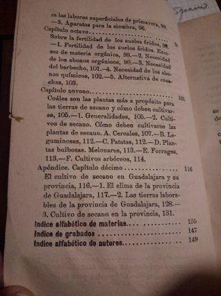 Libro antiguo, CULTIVO DE LAS TIERRAS DE SECANO...