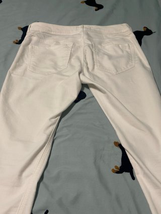 Pantalón Vaquero Blanco Bershka Low Rise