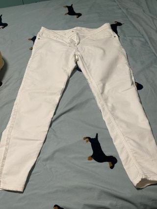 Pantalón Vaquero Blanco Bershka Low Rise