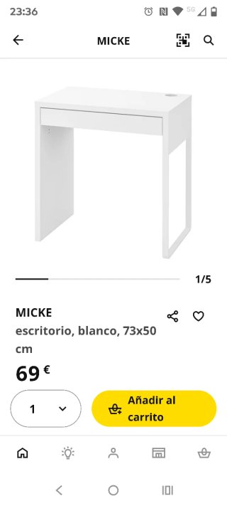 Escritorio con cajon y Silla Blanca