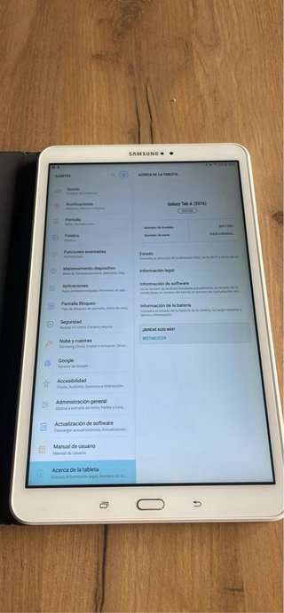 Samsung Galaxy Tab A6 Blanca con cargador