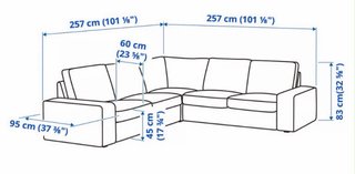 Sofá KIVIK IKEA esquinero gris tela