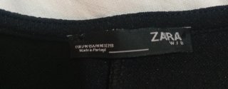 Vestido Zara negro estampado floral manga larga