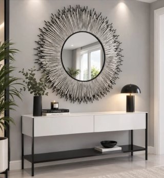 Espejo plateado y negro XXXL