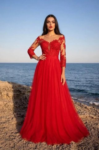 Vestido de fiesta rojo Silvia Navarro