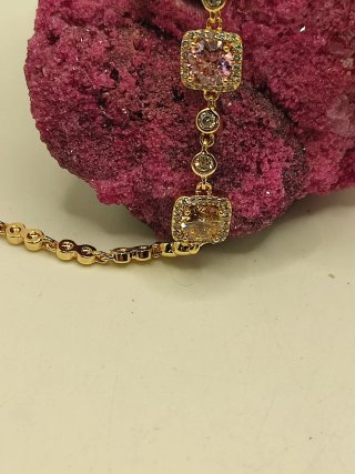 Pulsera Xuping 14k con Circonitas Moradas y Rosas