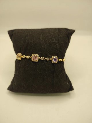 Pulsera Xuping 14k con Circonitas Moradas y Rosas