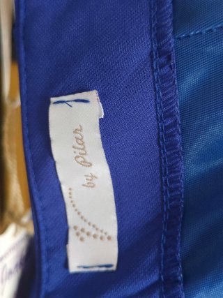 Vestido fiesta azul asimétrico