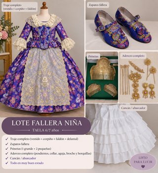 Traje Fallera Infantil Lote Completo Niña 6/8 Años