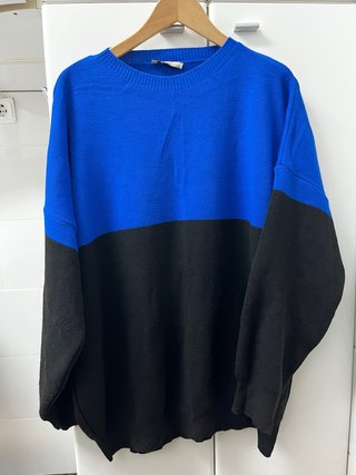 Jersey punto azul y negro