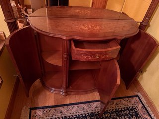 Mueble de entrada / recibidor madera con espejo