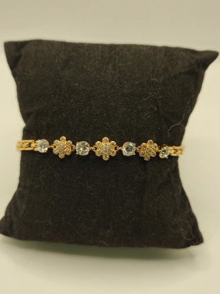 Pulsera Xuping Flores Circonitas Oro 14k