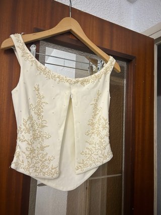 Vestido de Novia Dorado y Blanco
