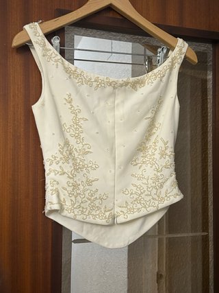 Vestido de Novia Dorado y Blanco