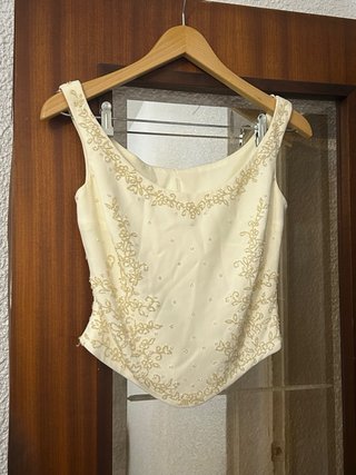 Vestido de Novia Dorado y Blanco