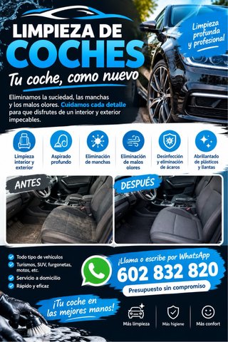 Limpieza de coches interior y exterior