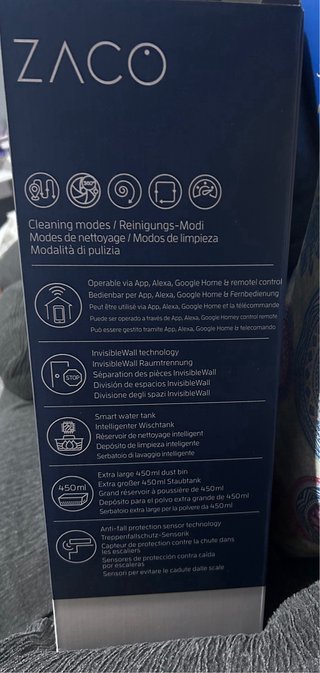 Robot Aspirador y Mopa ZACO A9s Pro Nuevo sin uso