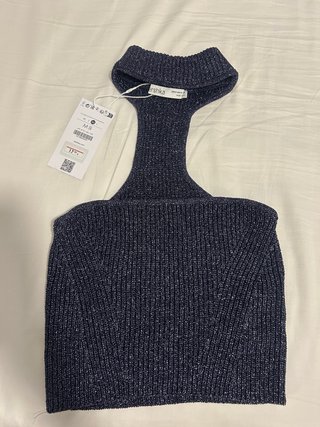 Top Bershka azul marino M/38 nuevo con etiqueta
