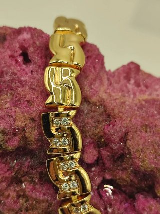 Pulsera Xuping dorada con circonitas