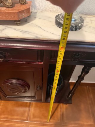 Mueble consola antiguo mármol y madera