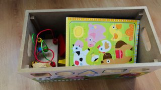 Lote Juguetes Madera Bloques Puzzle Cuentas