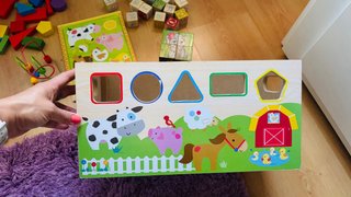Lote Juguetes Madera Bloques Puzzle Cuentas