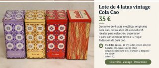 Lote 4 latas Cola Cao vintage 70s