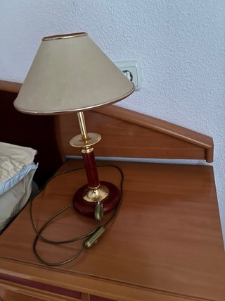 2 Lamparas de mesa noche madera y metal