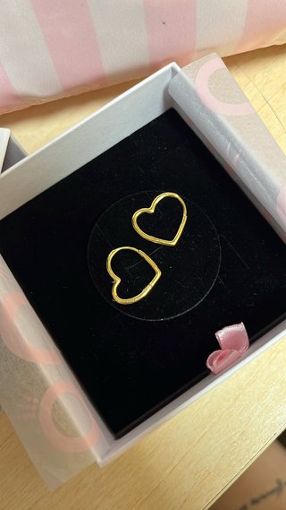 Aros Corazón Pandora Dorados