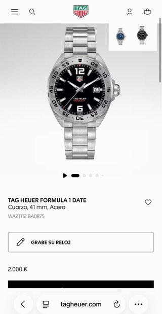 TAG Heuer Formula 1 Acero Inoxidable Negro