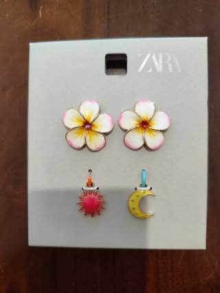 Pack Pendientes Zara Flor, Sol y Luna