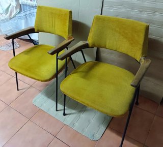 Juego de 2 Sillas Vintage Terciopelo