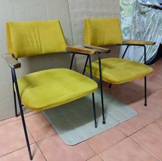 Juego de 2 Sillas Vintage Terciopelo