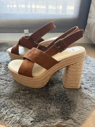 Sandalias Mango Marrones Cuña