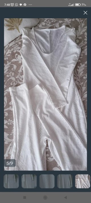 Mono pantalón calado blanco