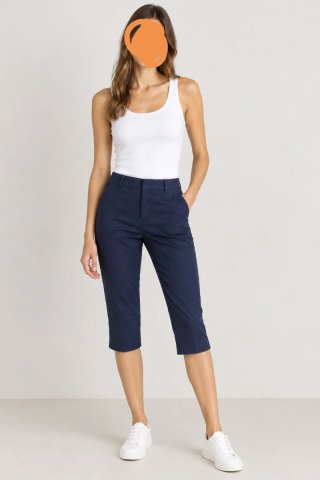 Pantalón Capri Azul Marino Zara