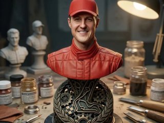 Busto miniatura Michael Schumacher cm 15 Stampa 3d