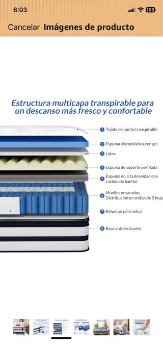 Colchón NUEVO 150x190cm Muelles Ensacados