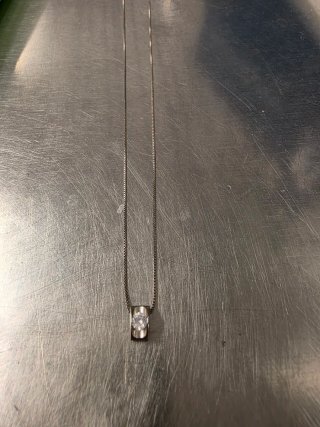 Collar 40cm con colgante corazón y piedra