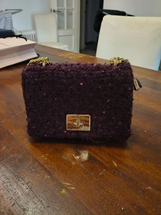 Bolso fiesta lentejuelas burdeos Paco Martínez