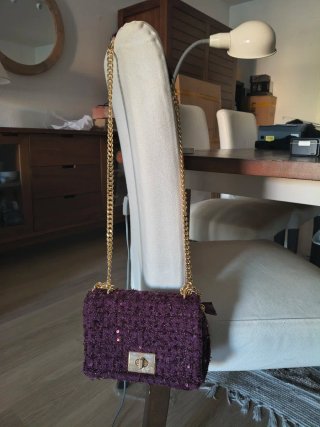 Bolso fiesta lentejuelas burdeos Paco Martínez