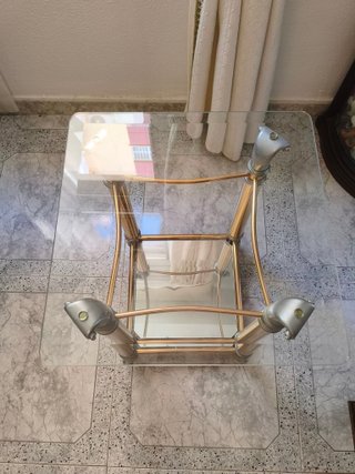 Conjunto entradita espejo y mesas cristal