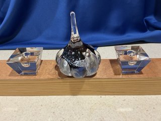 Lote porta anillos y portavelas cristal