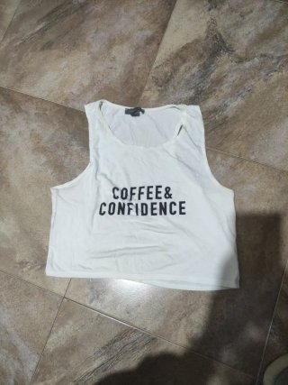 Camiseta tirantes Coffee & Confidence Talla L