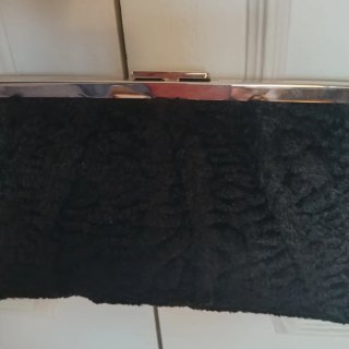 Cartera de fiesta negra,d tipo textura terciopelo